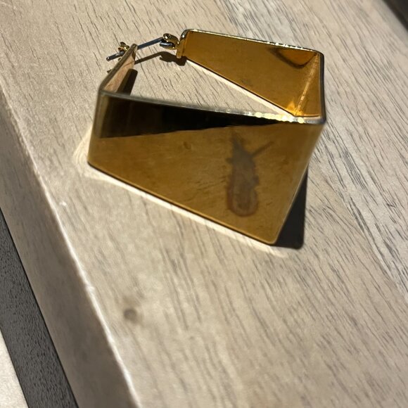 FUNKY CHUNKY Earrings 4 Pairs Gold Metal Vintage 80's Fun Retro - Picture 8 of 9